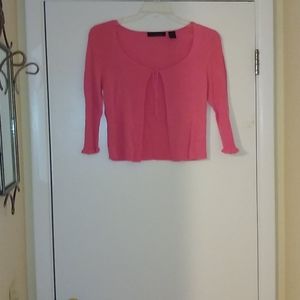 Pink Ribbed Cardigan